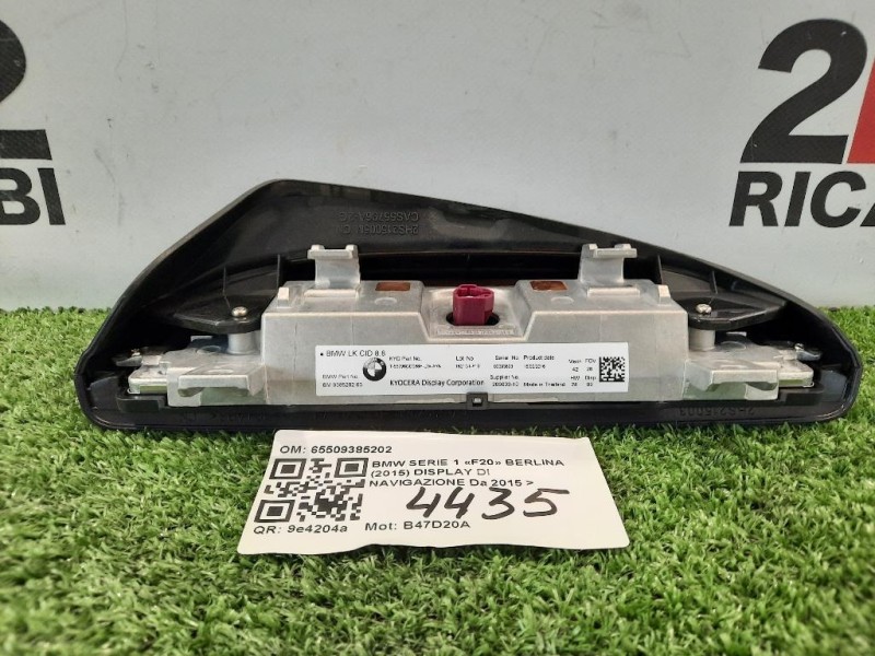 Display DI Navigazione 9385202 03 Bmw Serie 1 F20 Berlina 2015