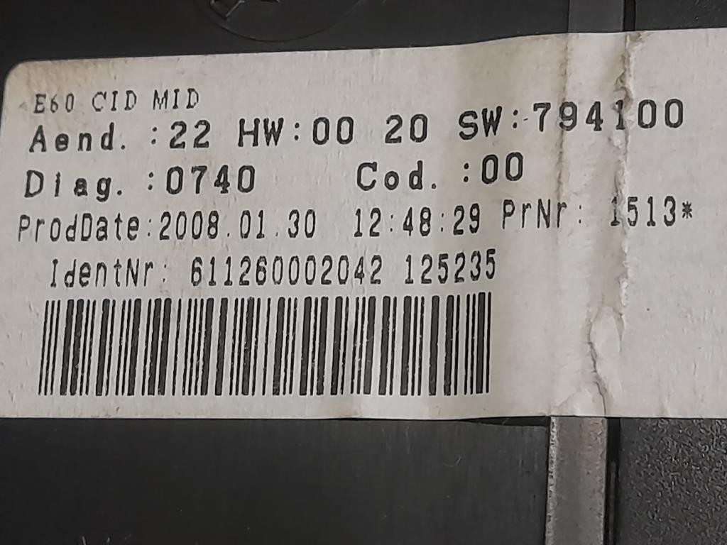 Display DI Navigazione 794100 794100 9151975 9151977 Bmw Serie 5 E60 Berlina 2004