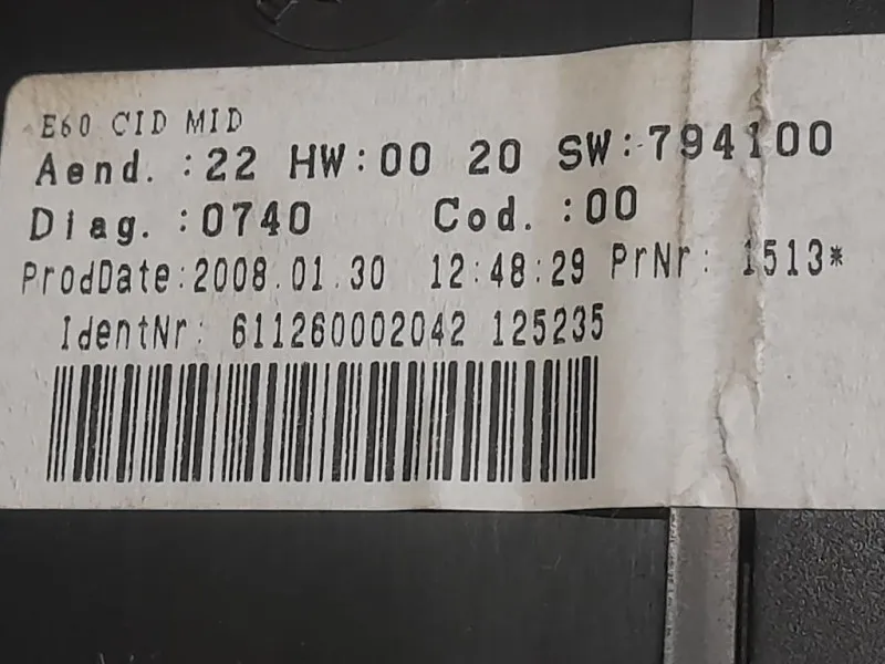 Display DI Navigazione 794100 794100 9151975 9151977 Bmw Serie 5 E60 Berlina 2004