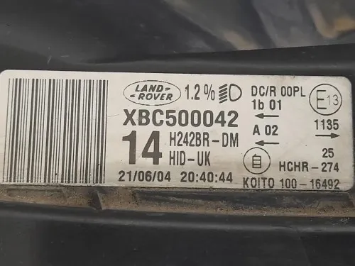 Proiettore ANT DX XBC500042 Land Rover Discovery III 2005