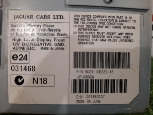Display DI Navigazione 9X23-10E889-AD Jaguar XF I 2008