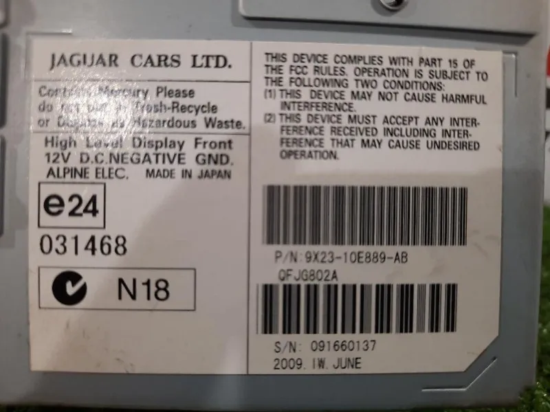 Display DI Navigazione 9X23-10E889-AD Jaguar XF I 2008