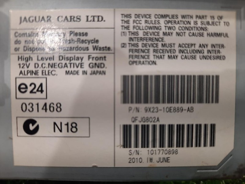 Display DI Navigazione 9X23-10E889-AB Jaguar XF I 2008