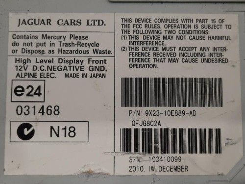 Display DI Navigazione 9X23-10E889-AD Jaguar XF I 2008