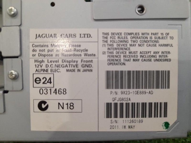 Display DI Navigazione 9X2310E889AD Jaguar XF I 2008