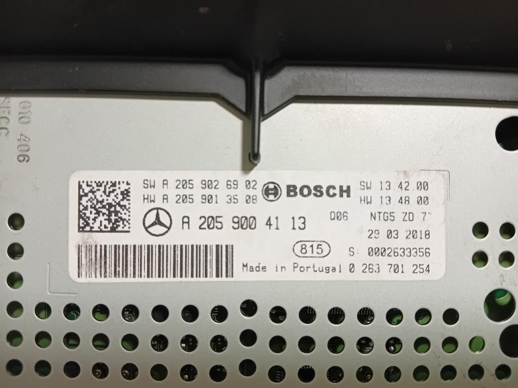 Display DI Navigazione A2059004113 Mercedes Classe C W205 2014