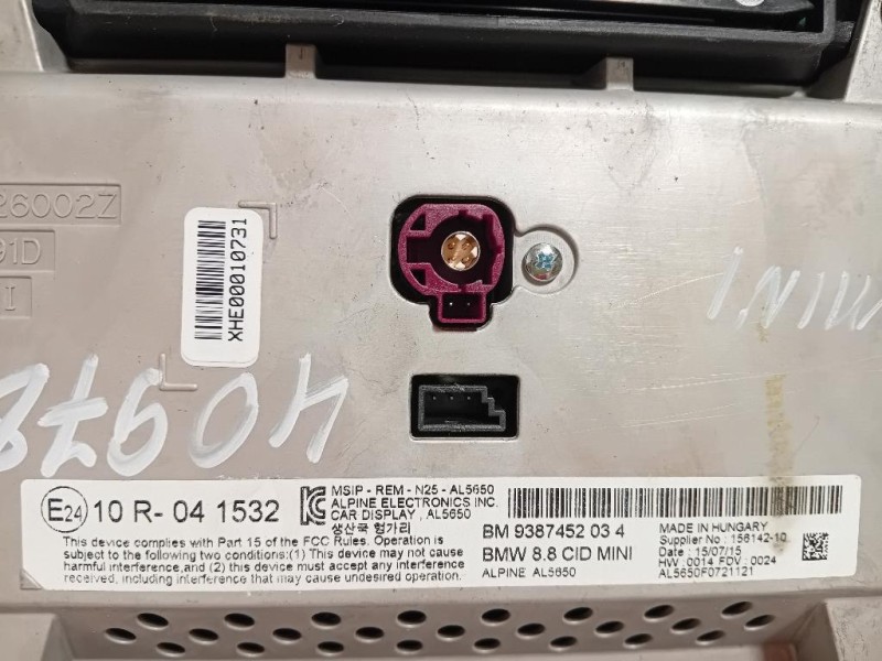 Display DI Navigazione 61319354505-02 Mini MINI Cooper F56 2014