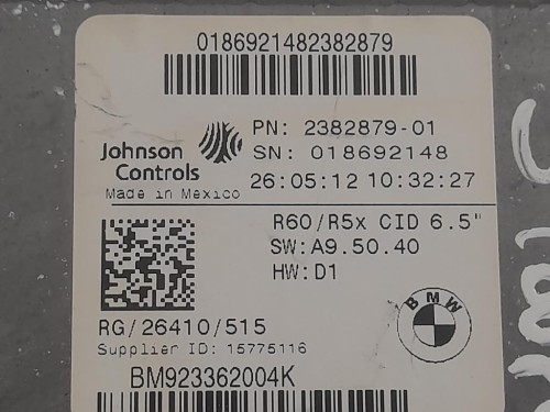 Display DI Navigazione 1962278 Mini MINI Coupé R58 2012