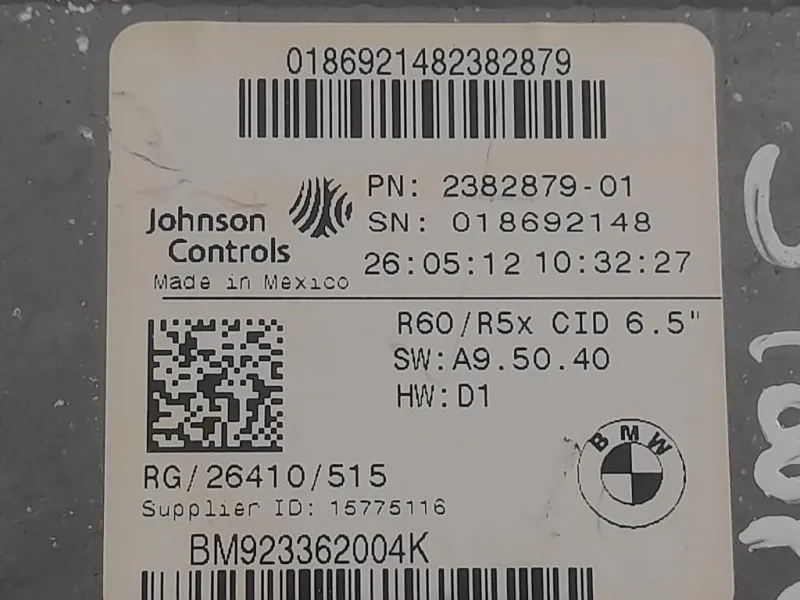 Display DI Navigazione 1962278 Mini MINI Coupé R58 2012