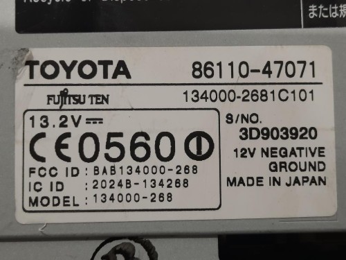 Display DI Navigazione 86110-47071 Toyota Prius II 2012