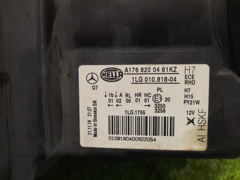 Proiettore ANT DX A1768200461KZ Mercedes Classe A W176 2013