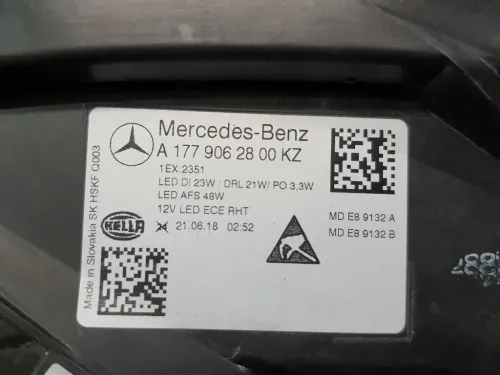 Proiettore ANT DX A1779062800KZ Mercedes Classe A W177 2018