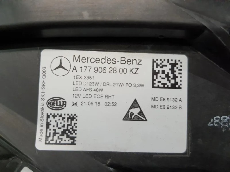 Proiettore ANT DX A1779062800KZ Mercedes Classe A W177 2018