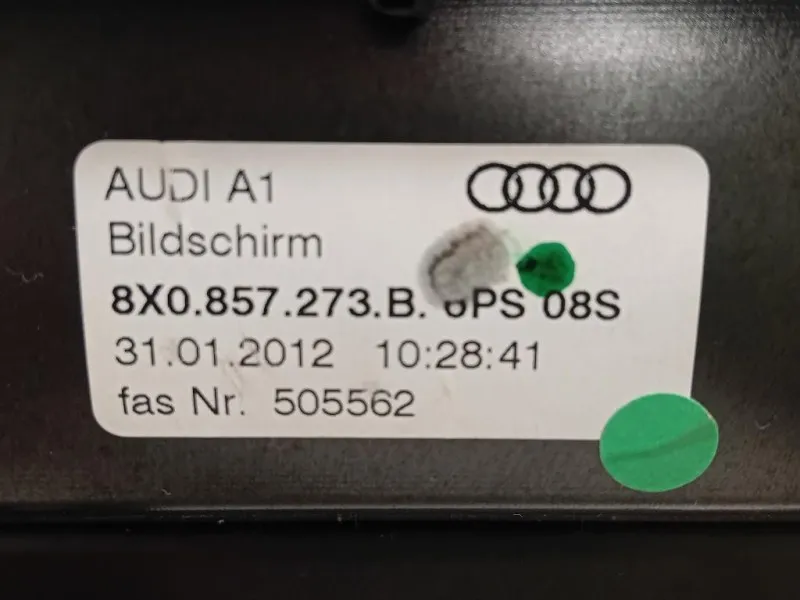 Display Multimediale 8X0857273B Audi A1 8XA Sportback 2012