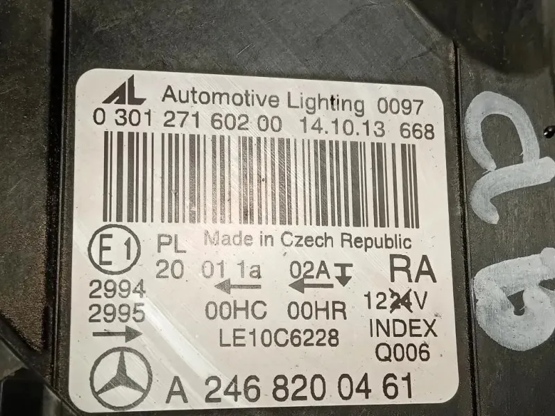 Proiettore ANT DX A2468200461 Mercedes Classe B W246 2012