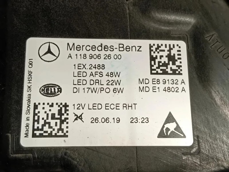 Proiettore ANT DX A1189062600 Mercedes Classe CLA C118 2019