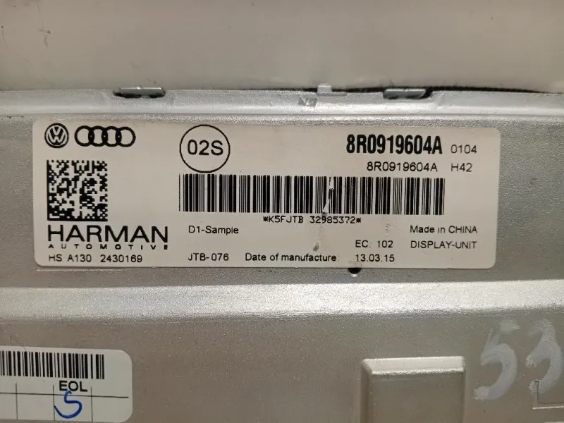 Display Multimediale 8R0 919 604 AA Audi A5 8TA Sportback 2012