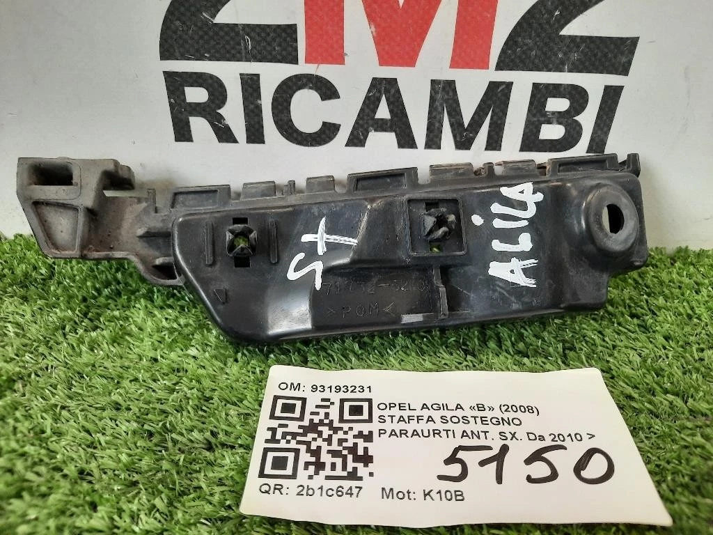 Staffa Sostegno Paraurti ANT SX 93193231 Opel Agila B 2008
