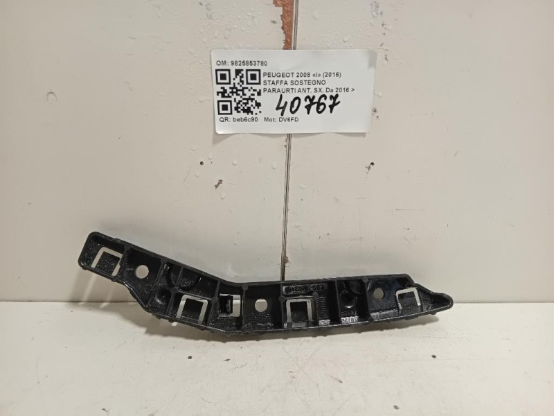Staffa Sostegno Paraurti ANT SX 9825853780 Peugeot 2008 I 2016