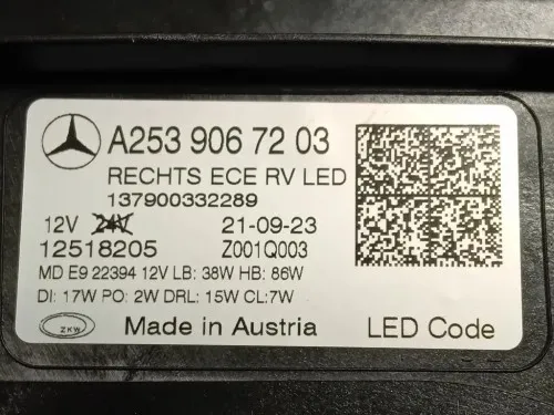 Proiettore ANT DX A2539067203 Mercedes Classe GLC C253 Coupé 2016