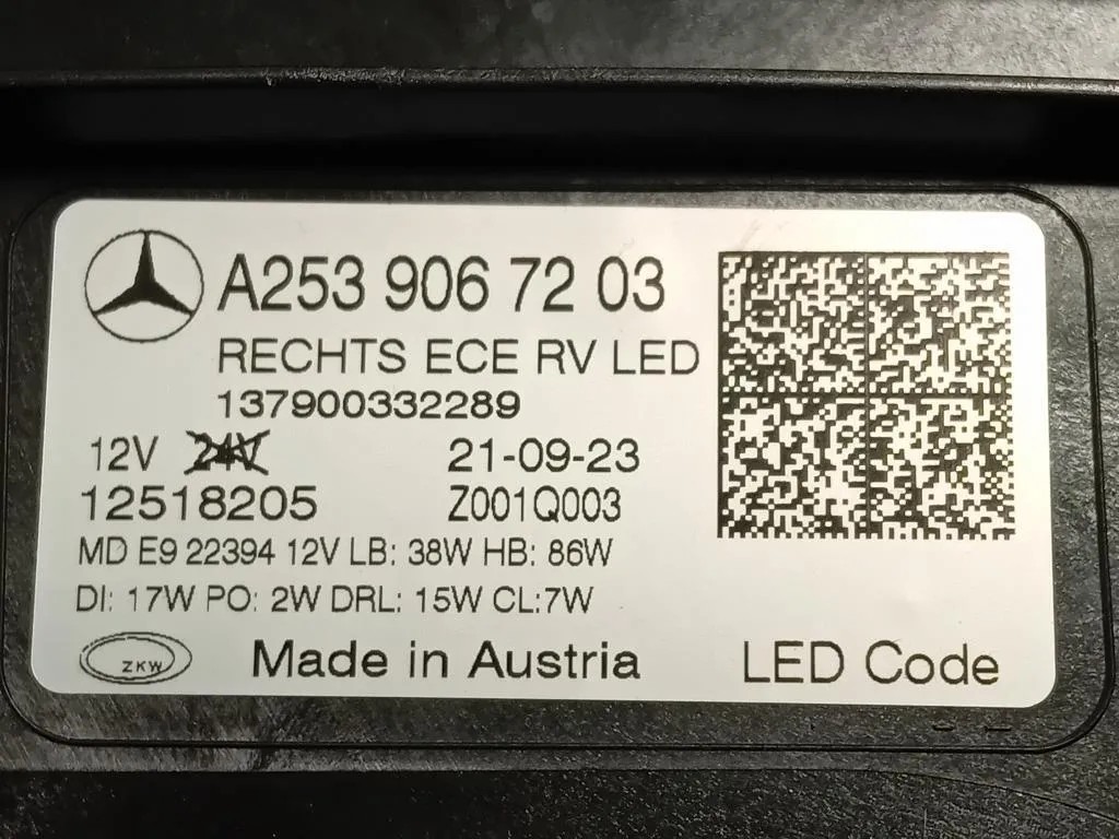 Proiettore ANT DX A2539067203 Mercedes Classe GLC C253 Coupé 2016