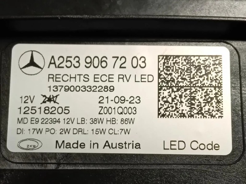 Proiettore ANT DX A2539067203 Mercedes Classe GLC C253 Coupé 2016