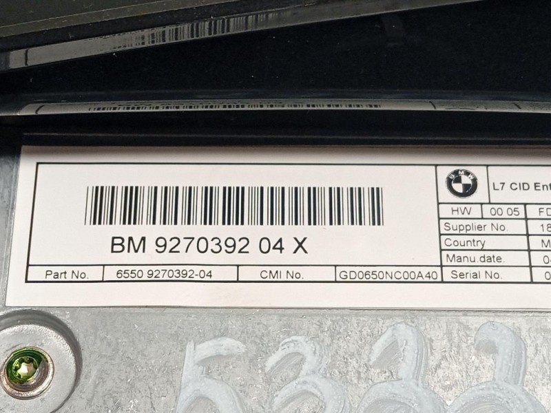 Display Multimediale 9270392 04 Bmw Serie 1 F20 Berlina 2012