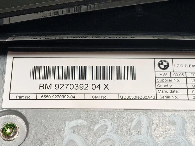 Display Multimediale 9270392 04 Bmw Serie 1 F20 Berlina 2012