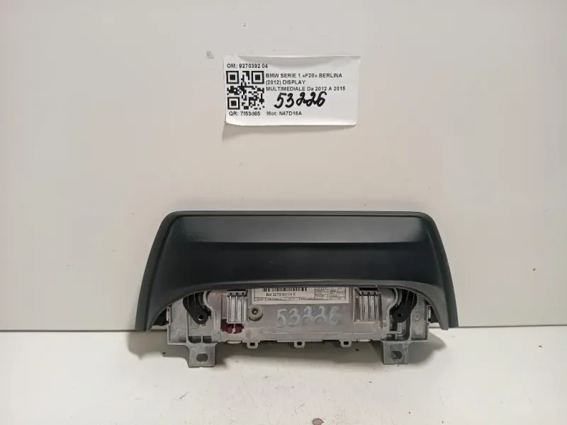 Display Multimediale 9270392 04 Bmw Serie 1 F20 Berlina 2012