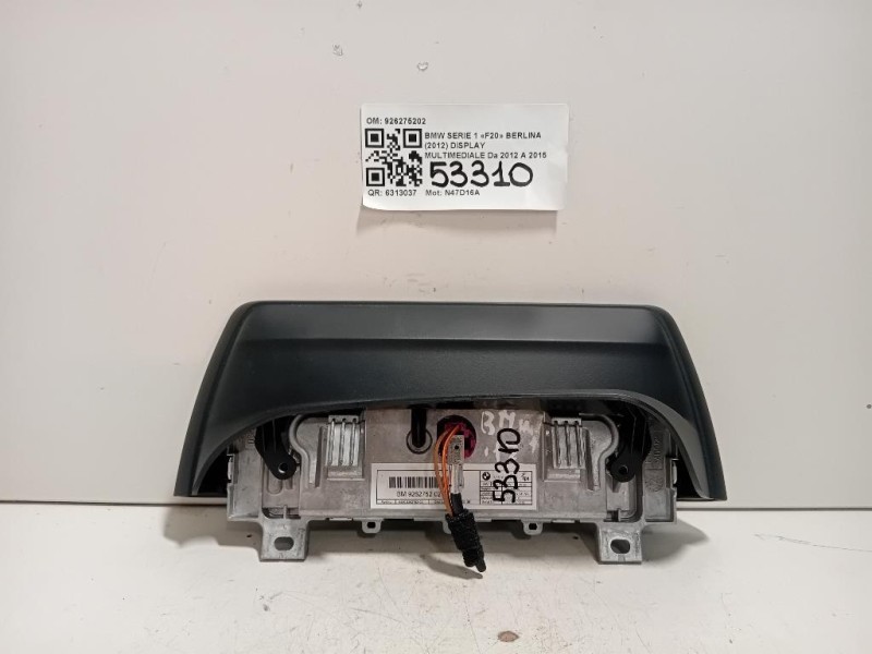 Display Multimediale 926275202 Bmw Serie 1 F20 Berlina 2012