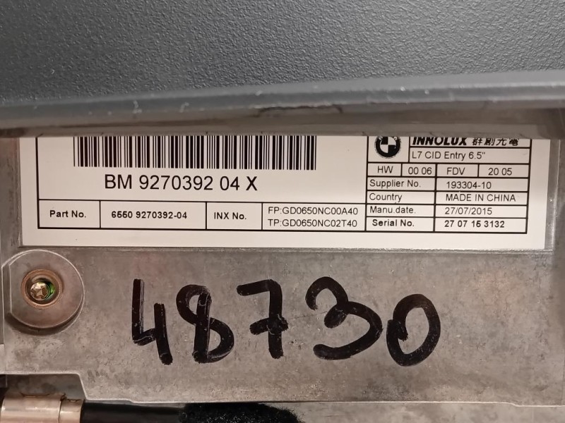 Display Multimediale 927039204 Bmw Serie 1 F20 Berlina 2012