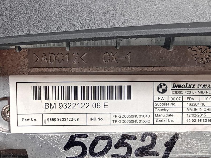 Display Multimediale 932212206 Bmw Serie 1 F20 Berlina 2015