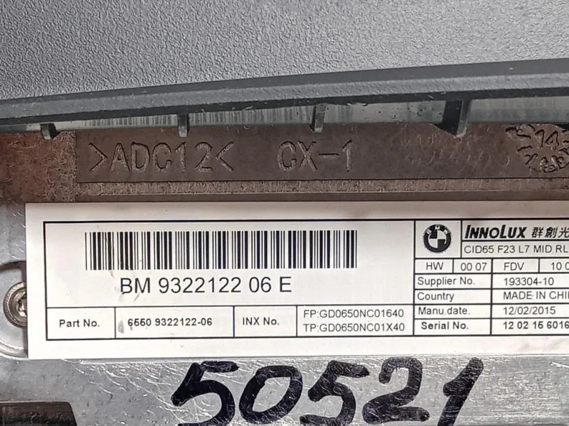 Display Multimediale 932212206 Bmw Serie 1 F20 Berlina 2015