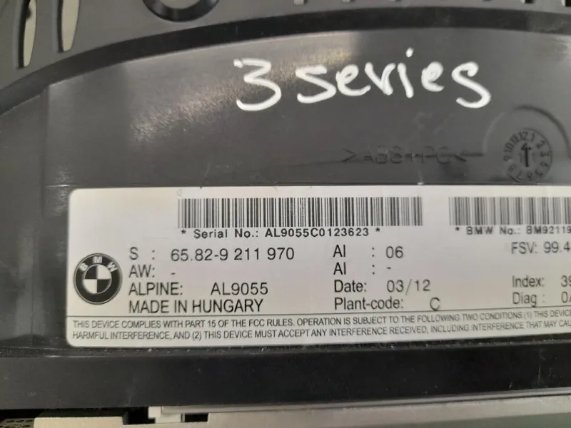 Display Multimediale 65829211970 Bmw Serie 3 E90 Berlina 2005