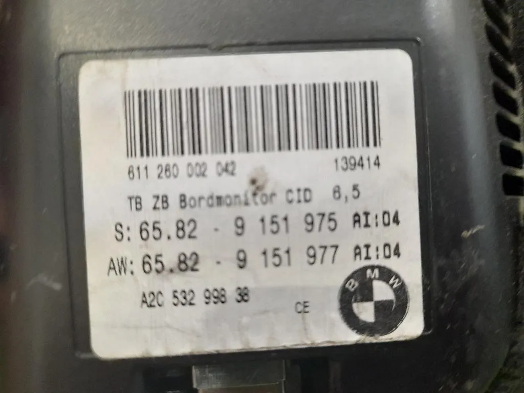 Display Multimediale 65829151975 Bmw Serie 5 E60 Berlina 2004