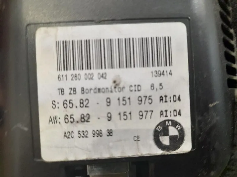 Display Multimediale 65829151975 Bmw Serie 5 E60 Berlina 2004