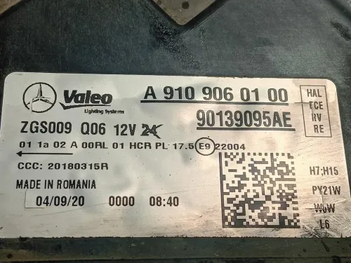 Proiettore ANT DX A 910 906 01 00 Mercedes Sprinter IV 2018