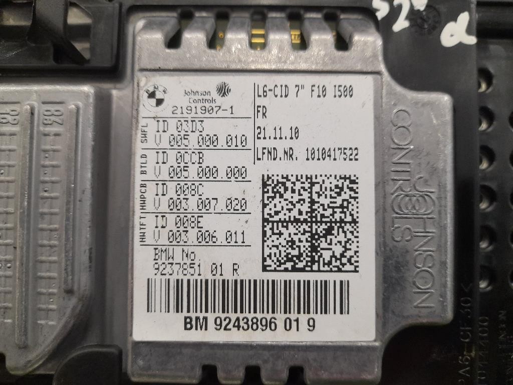 Display Multimediale 9243896 01 9 Bmw Serie 5 F10 Berlina 2010