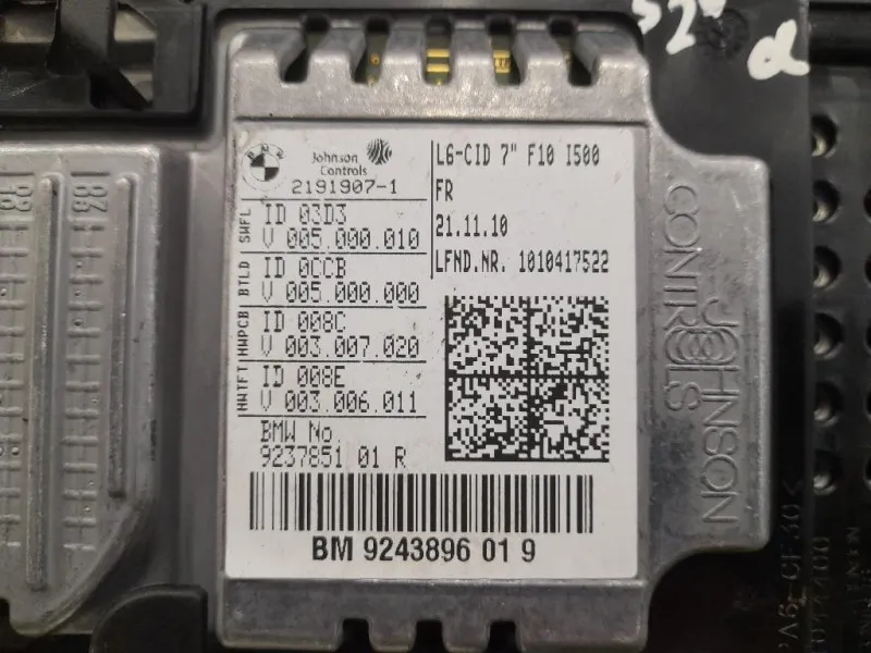 Display Multimediale 9243896 01 9 Bmw Serie 5 F10 Berlina 2010