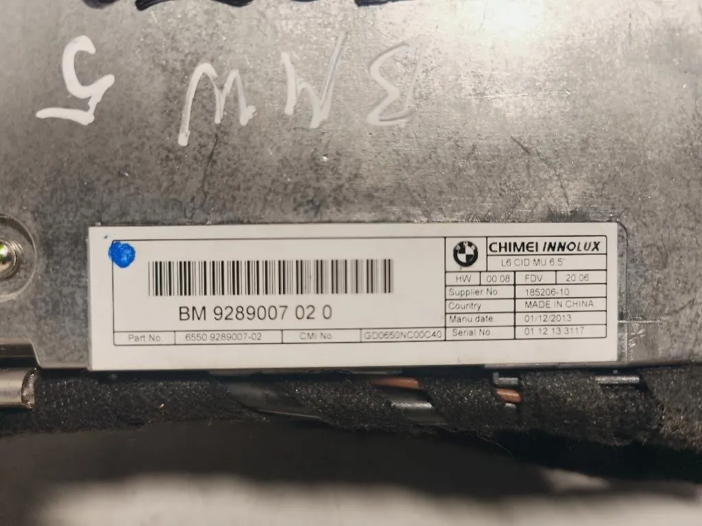 Display Multimediale 928900702 Bmw Serie 5 F10 Berlina 2012