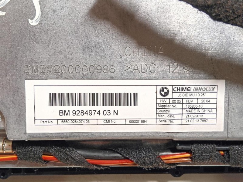 Display Multimediale 9284974 Bmw Serie 5 F10 Berlina 2012