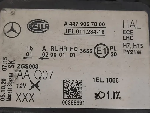 Proiettore ANT DX A4479067800 Mercedes VITO W447 2014