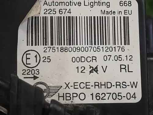 Proiettore ANT DX 162705-04 Mini MINI Clubman R55 2008