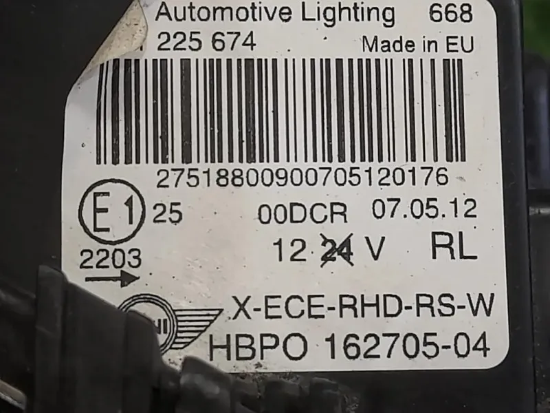 Proiettore ANT DX 162705-04 Mini MINI Clubman R55 2008