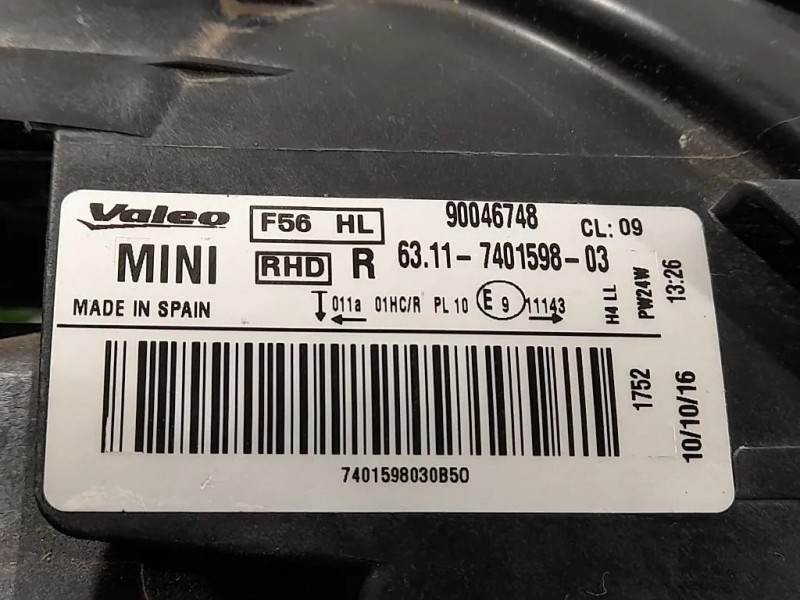 Proiettore ANT DX 6311-7401598-03 Mini MINI Cooper F55 2014