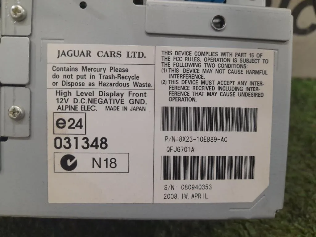 Display Multimediale 8X2310E889AC Jaguar XF I 2008