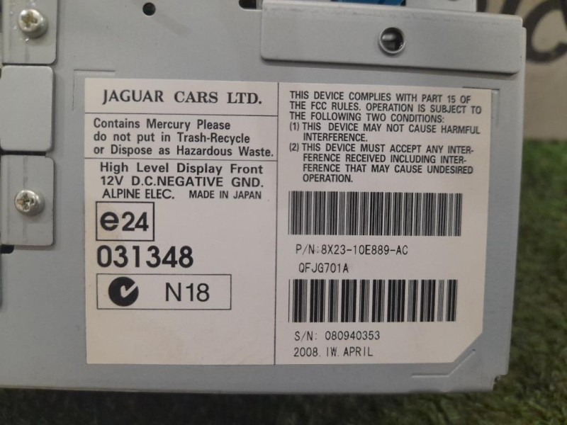 Display Multimediale 8X2310E889AC Jaguar XF I 2008