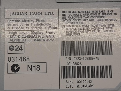 Display Multimediale 8X23-10E889-AB Jaguar XF I 2011