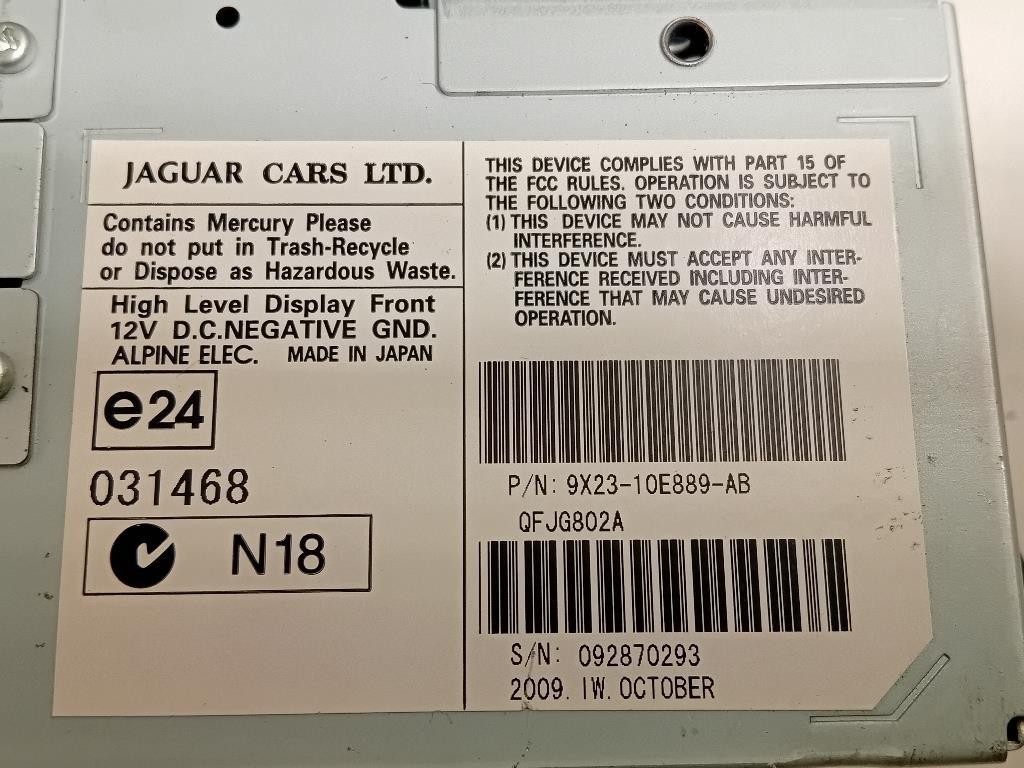 Display Multimediale 9X23-10E889-AB Jaguar XF I 2011