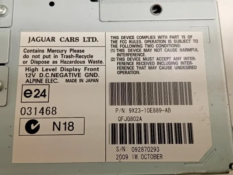 Display Multimediale 9X23-10E889-AB Jaguar XF I 2011